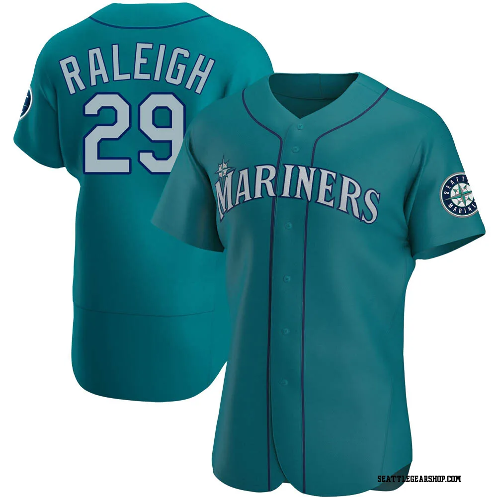 Cal Raleigh Men's Authentic Seattle Mariners Aqua Alternate Jersey